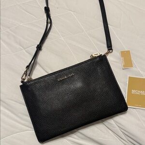 Michael Kors Black Pebbled Leather Crossbody Bag